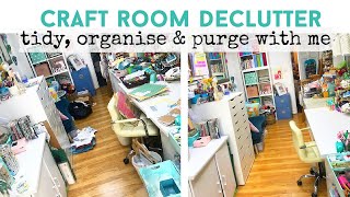 HUGE CRAFT ROOM DECLUTTER | Tidy, Organise & Purge With Me