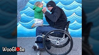 Daughter Demonstrating New Way Of Getting On Dads Lap