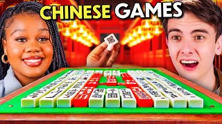 Americans Play Traditional Chinese Games! (Mahjong, Jianzi, Diabolo) Chinese New Year Special!