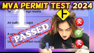 MVA Permit Test 2024 | MVA Permit Practice Test | Online Questions and Answers 1