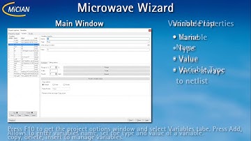 µWave Wizard: Variable Settings