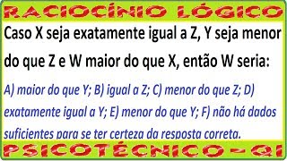 Raciocínio Lógico Sequência Ordem Teste psicotécnico QI Quociente e Inteligência Detran Concurso RLM