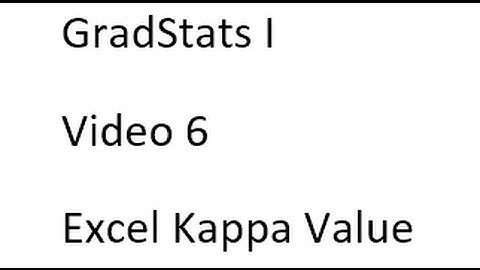 GradStats I Video 6: Excel Kappa Value