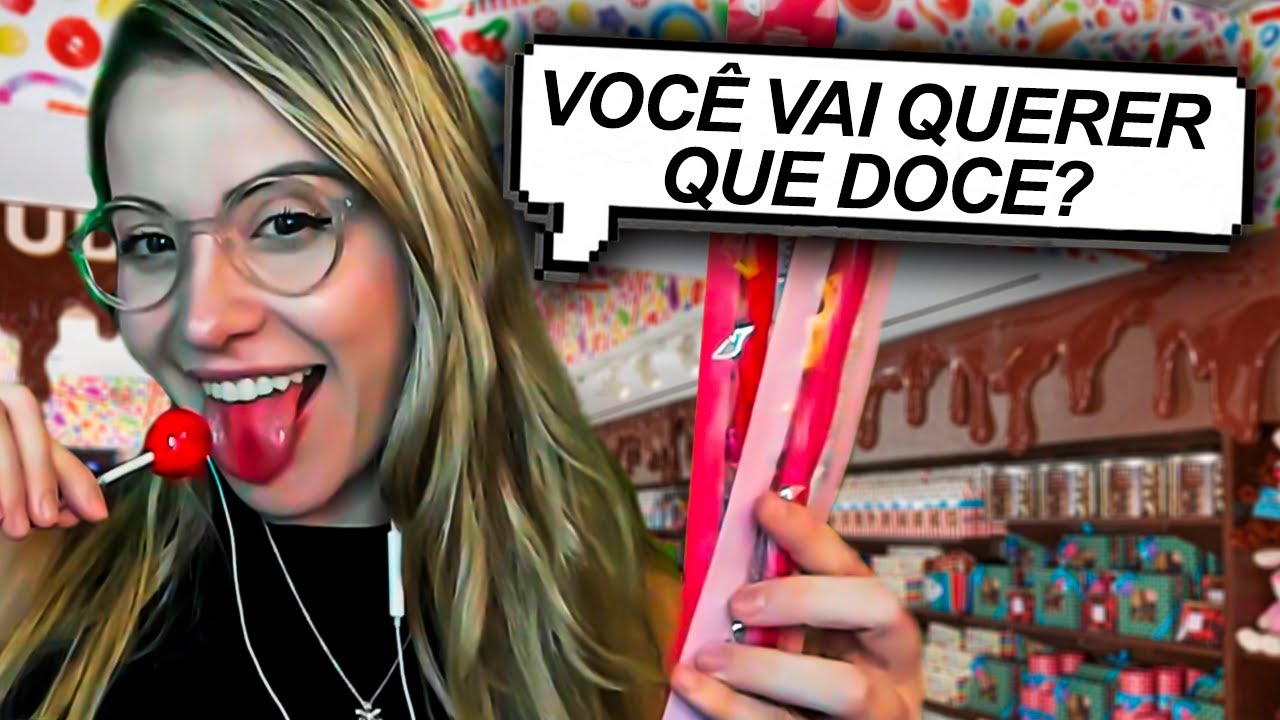 ASMR - ATENDENTE DE DOCERIA TE FAZENDO PERGUNTAS 😈