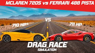 McLaren 720S vs Ferrari 488 Pista Drag Race | 1\/4 Mile | Visualizer