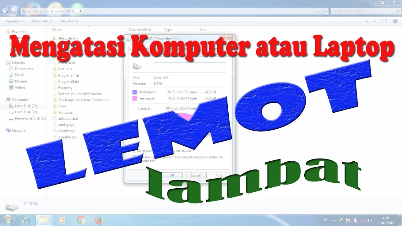 Cara Mengatasi Komputer atau laptop lemot atau lambat dengan mudah