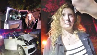 Woman WRECKS Audi before DWI Arrest