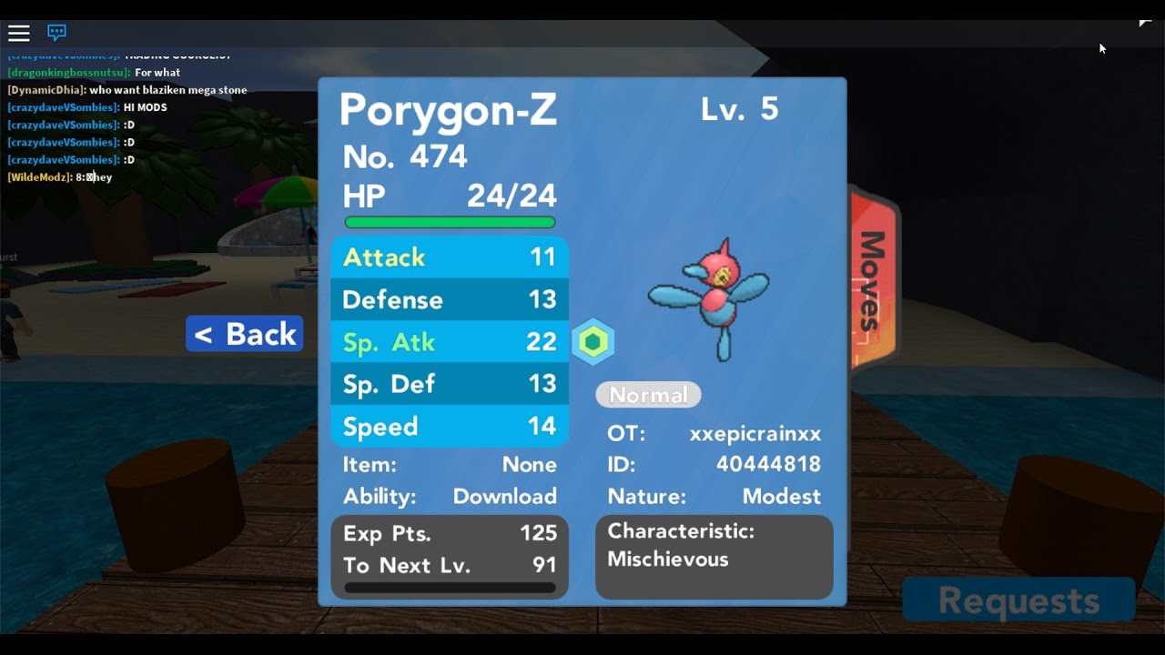 Roblox Pokemon Brick Bronze How To Evolve Porygon Into Porygon Z Youtube - roblox mod menu for brick bronze download