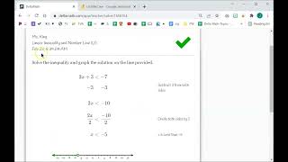 Delta Math Linear Inequality and Number Line L1 & L2