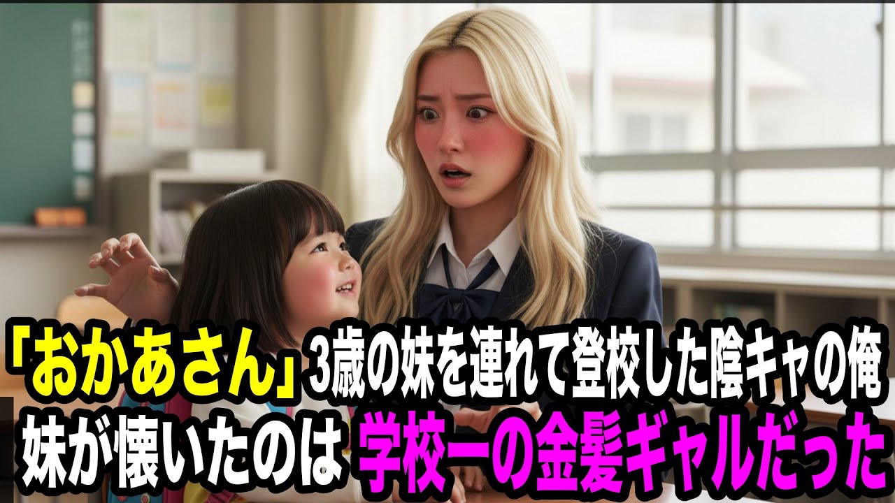 「おかあさん」託児所の休園で3歳の妹を連れて登校した陰キャの俺妹が懐いたのは学校一の金髪ギャルだった【スカッとする話】