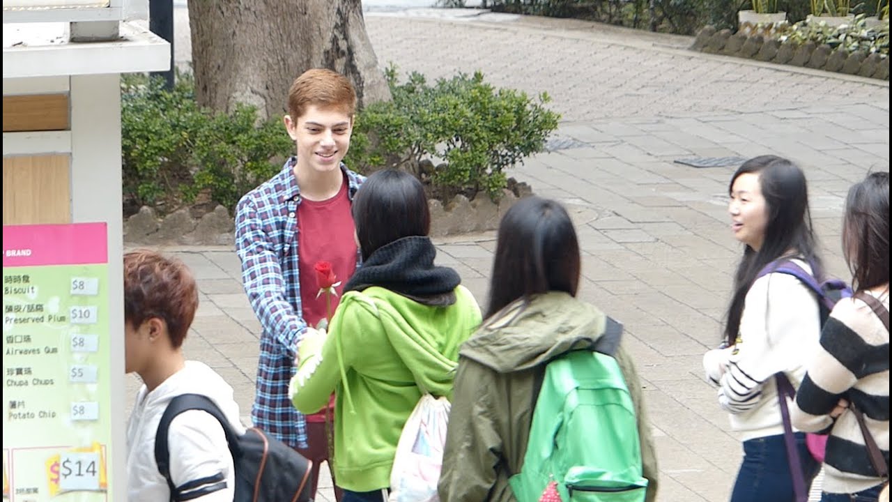 Giving Roses To Girls on Valentine's Day - YouTube