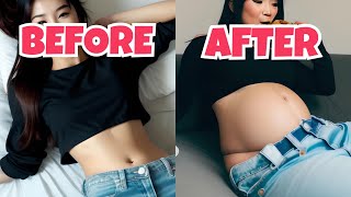 She went TOO FAR (food baby belly)