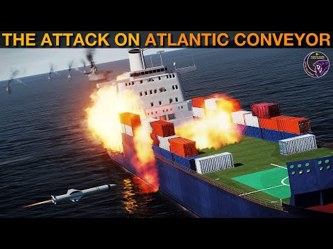 1982 Falklands War: Argentina Hits Atlantic Conveyor With Exocet Missiles | DCS Reenactment