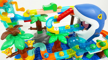 Satisfying Building Block coaster ☆ Marble Run ASMR Big shark course