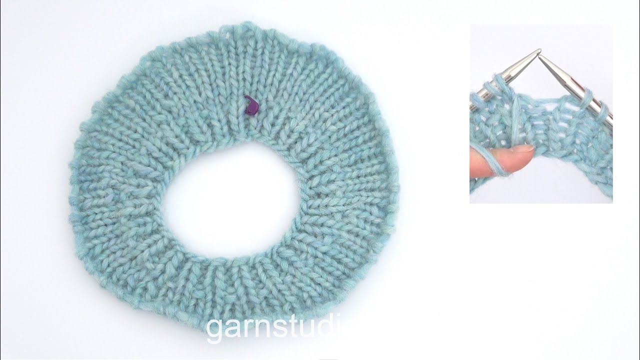 How to work German Short Rows – with a double stitch round on the needle