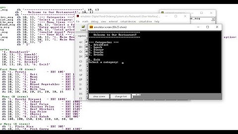 Restaurant Management in Assembly Language x8086