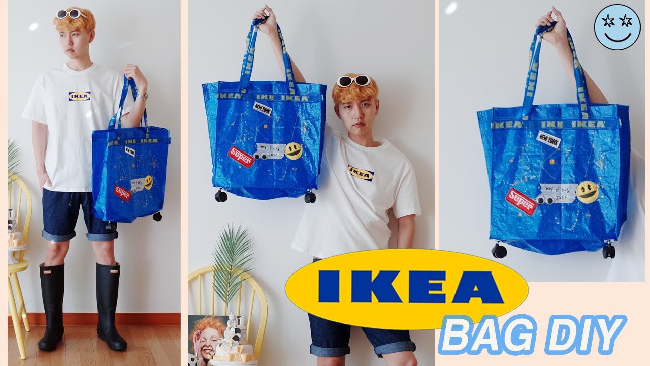 예쁨주의 !!요즘대세 나만의 이케아 가방 만들기~!! IKEA BAG DIY #Frakta - YouTube
