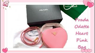 Prada Odette Heart Pink bag Uboxing & Review 