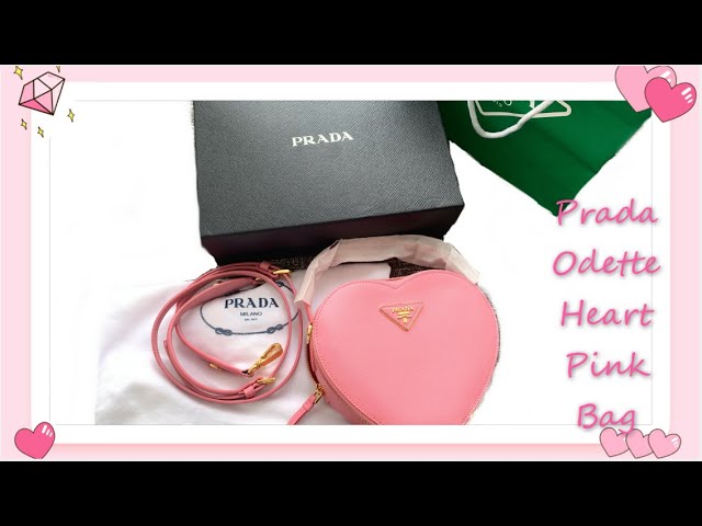 Prada Odette Heart Pink bag Uboxing & Review 