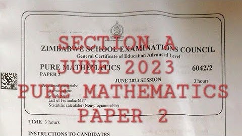 SECTION A J2023 P2: PURE MATHEMATICS A LEVEL [ SUBSCRIBE, LIKE & SHARE]
