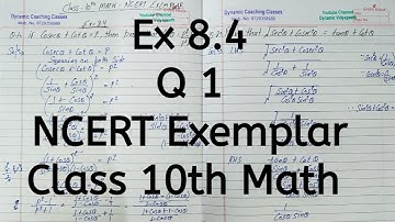 Ncert Exemplar, Ex 8.4, Q 1, Chapter 8, Introduction to Trigonometry & Its Applications, Class 10th