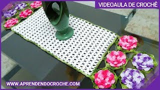 Caminho de Mesa em Croche Magia das Rasteirinhas - Aprendendo CrochÃª
