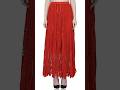 Latest Amazon USHA ENTERPRISES Ladies red Ombre Long Crochet Boho Skirt with Full Inner Lining-XXL