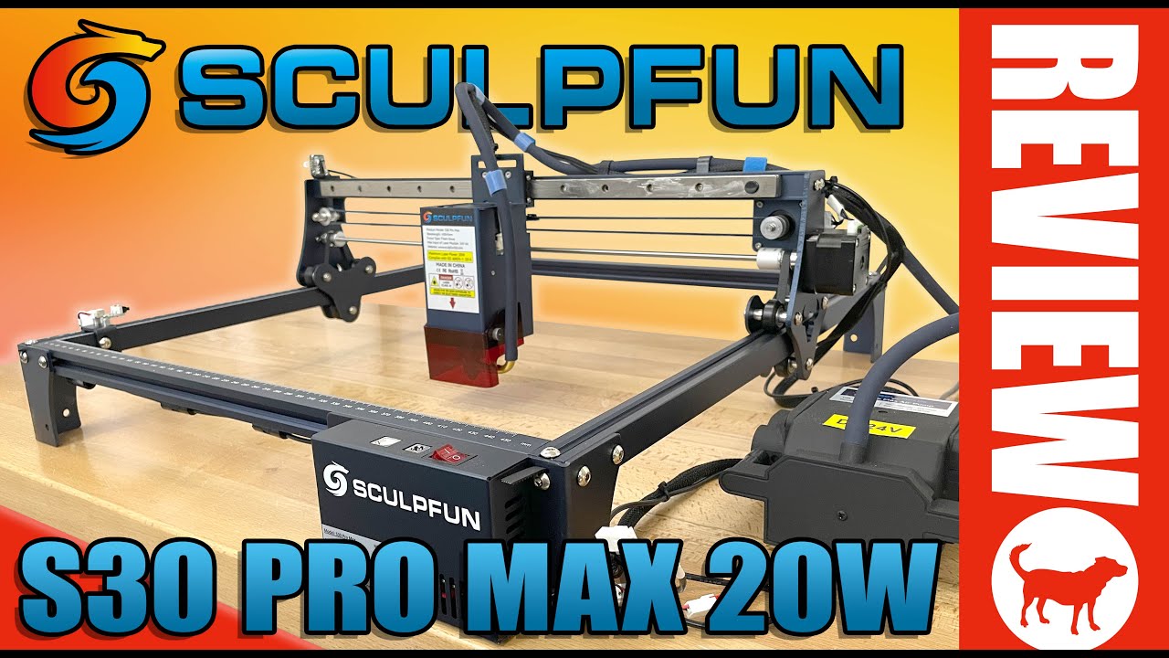 SCULPFUN S30 Pro Max Set Laser Engraver with Automatic Air-assist System  20W Engraving Machine Replaceable Lens Eye Protection