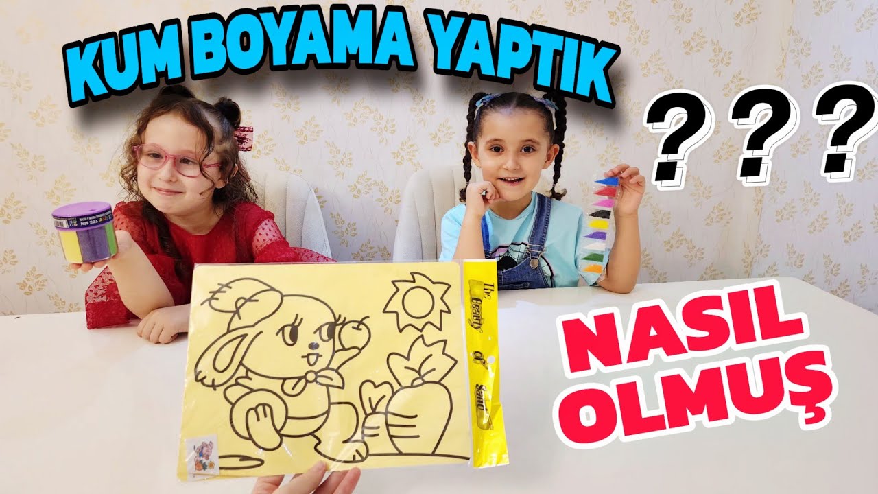 BAHAR VE BANU ALYA İLE KUM BOYAMA YAPTIK !!  ماما جابت بيبي - جنى مقداد | طيور الجنة