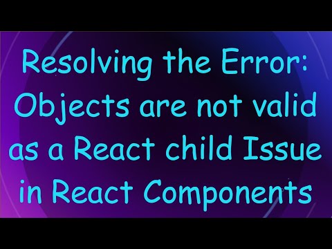 Resolving the Error: