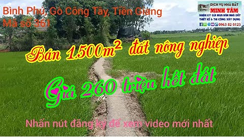 (đã bán) Bán 1.500m² đất nông nghiệp, giá 260 triệu, ở Bình Phú, Gò Công Tây, Tiền Giang