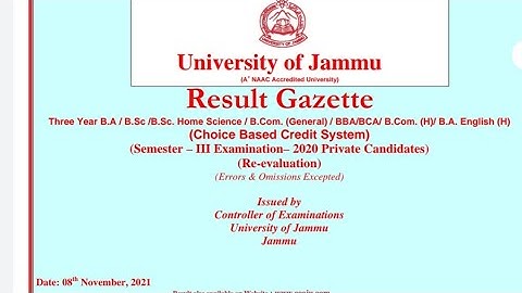 jammu University 3rd sem revolution result out#Nazami Talk Tutorial #ntt.