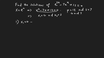 Find the solutions of an exponential equation exp2x 7expx+12=0