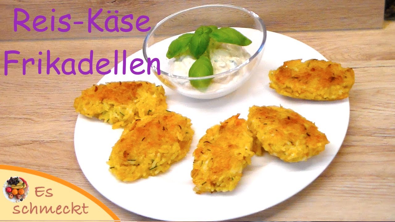 Reis-Käse-Frikadellen mit Senf-Dip
