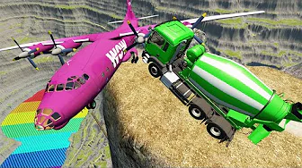 Random Destroying Cars & Pirate Ships With Airplanes -  BeamNG.Drive