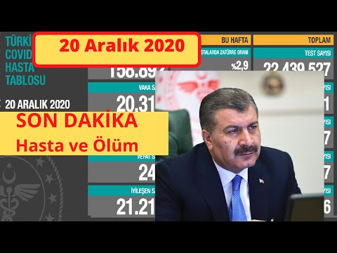 Bugünkü vaka sayısı 20 Aralık Vaka | Günlük vaka sayısı | Korona virüs vaka sayıları Tablosu