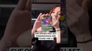 SHE OPENED HER LAST POKEMON PACK AND FOUND THIS 😱