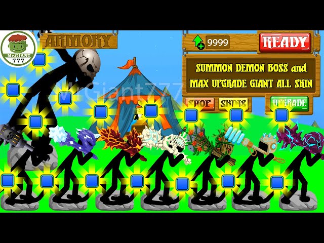 DEMON BOSS GIANT CONTROLS GIANT ALL SKIN MAX UPGRADE FIGHT TOGETHER | Stick War Legacy | MrGiant777 class=