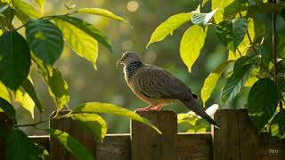 Dove Cooing on Fence in Tropical Garden ASMR SOUND screenshot 5