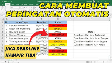 Cara Membuat Peringatan Otomatis Jika Deadline Hampir Tiba di Excel | Tutorial Excel