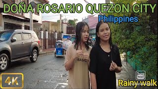 Street Scene in Philippines During Heavy Rain|Walking in Heavy Rain at Doña Rosario Subdivision[4K]