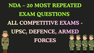 NDA – 20 Most Repeated Questions &amp; Answer | All competitive exam #trending #shorts #upsc 