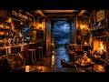 Rain &amp; Fireplace Sounds for Sleep | Cozy Tavern Night Ambience