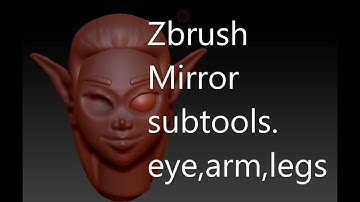 Zbrush mirror  subtools. (eye,arm,legs)