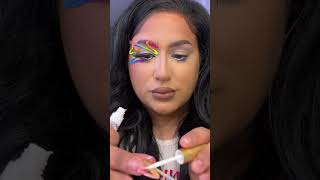 Hot glue gun makeup ?? would you try it?  #hotgluegunmakeup #hotgluehacks #neonshadow