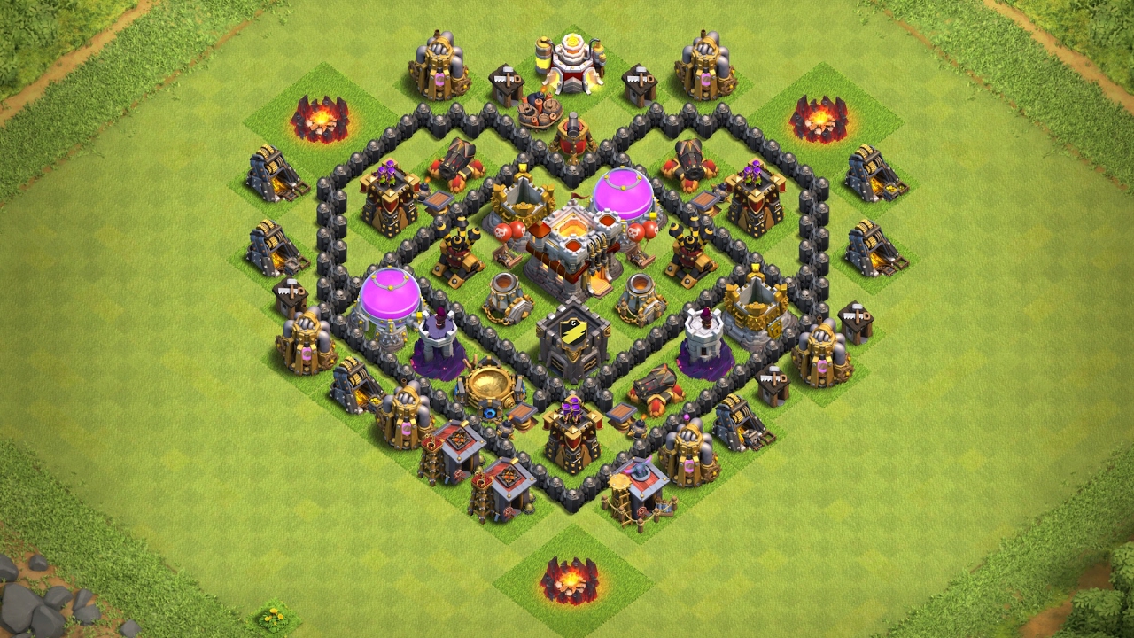Undefeated Town Hall 6 (TH6) ❤️ Heart Base !! 