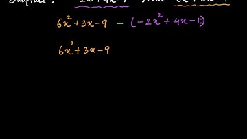 Polynomial subtraction (Hindi) | Algebraic Expressions | Class 7 (India) | Khan Academy