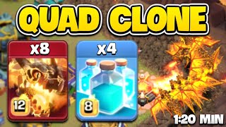 Quad Clone with Super Dragons is Destroying Th17 Bases in 1:20 Mins | Best Th17 Air Attack Strategy