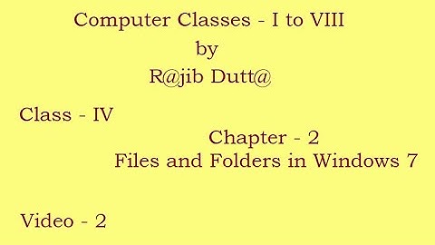 Files and Folders in Windows 7 Video-2
