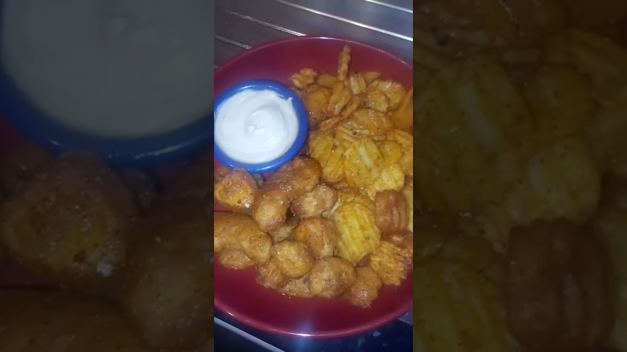 Told my son to make dinner tonight... potato thingies and nuggets.  what a shocker lol.